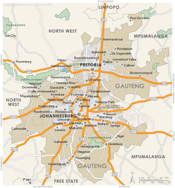 Gauteng Map